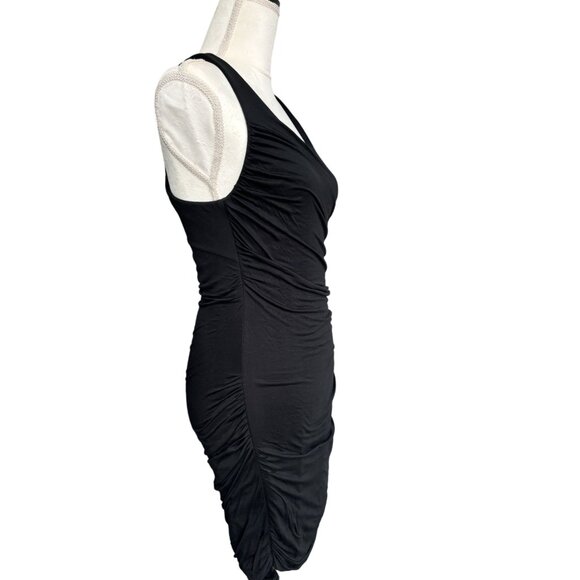 Rag & Bone Black Sleeveless Ruched Stretch Dress Size 6 - Picture 4 of 6